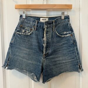 Agolde Light Blue Jean Shorts